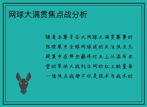 网球大满贯焦点战分析
